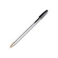 Bic Bic® Cristal Ballpoint Stick Pen, Medium, Clear Barrel, Black Ink, Dozen MS11BK